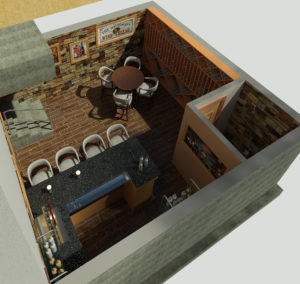 Storm shelter bar from above