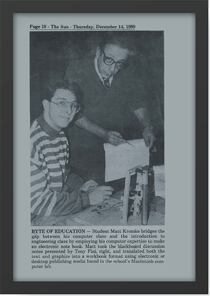 Matt Kromke in high school computer class